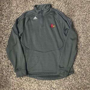 Adidas Louisville Cardinals Fleece 1/4 Zip Pullover